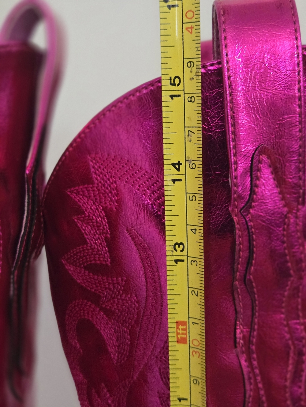 Metallic Pink Western Cowboy Boots - Women's Fashion Boots - Picture 4 of 5
